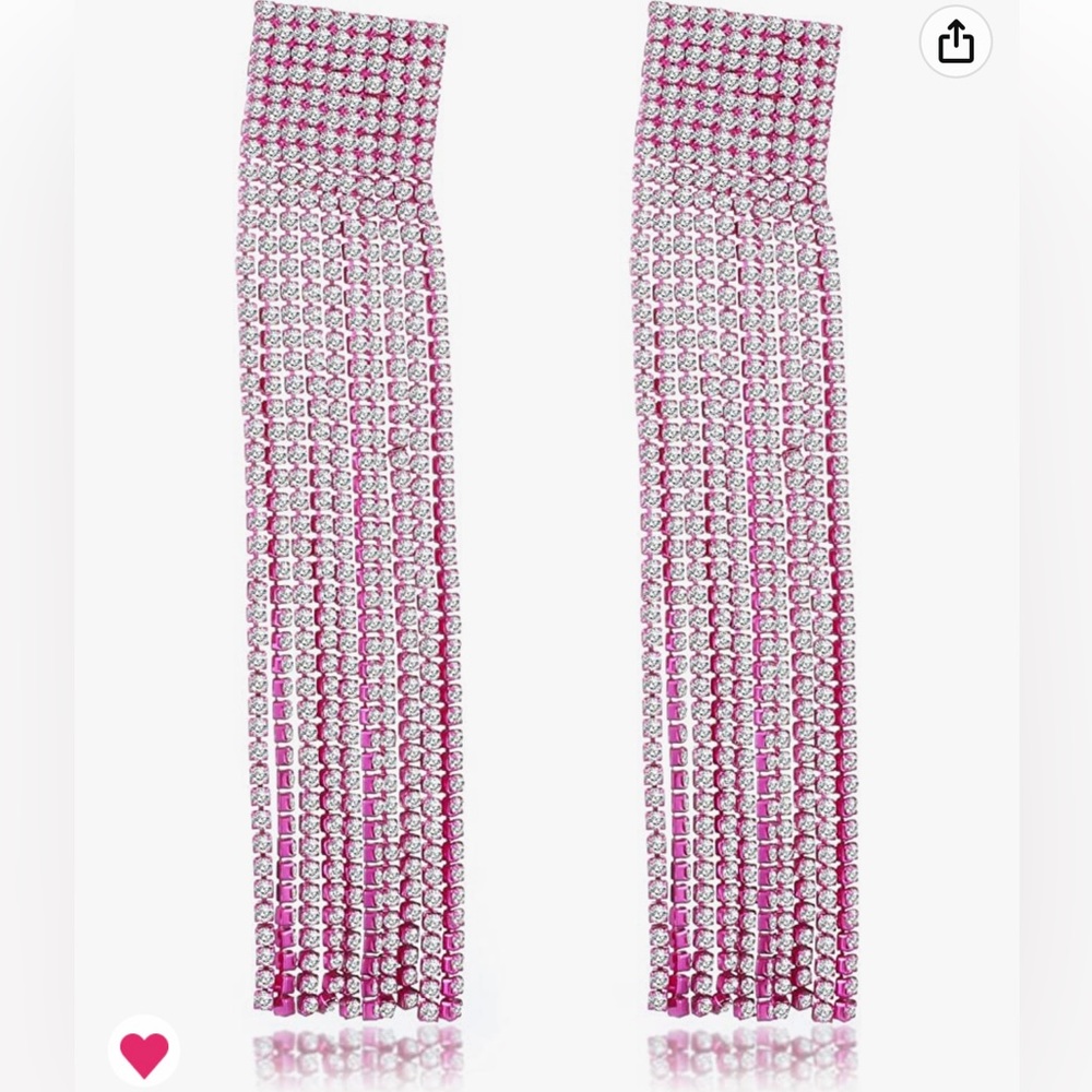 Pink Statement Tassel Earrings